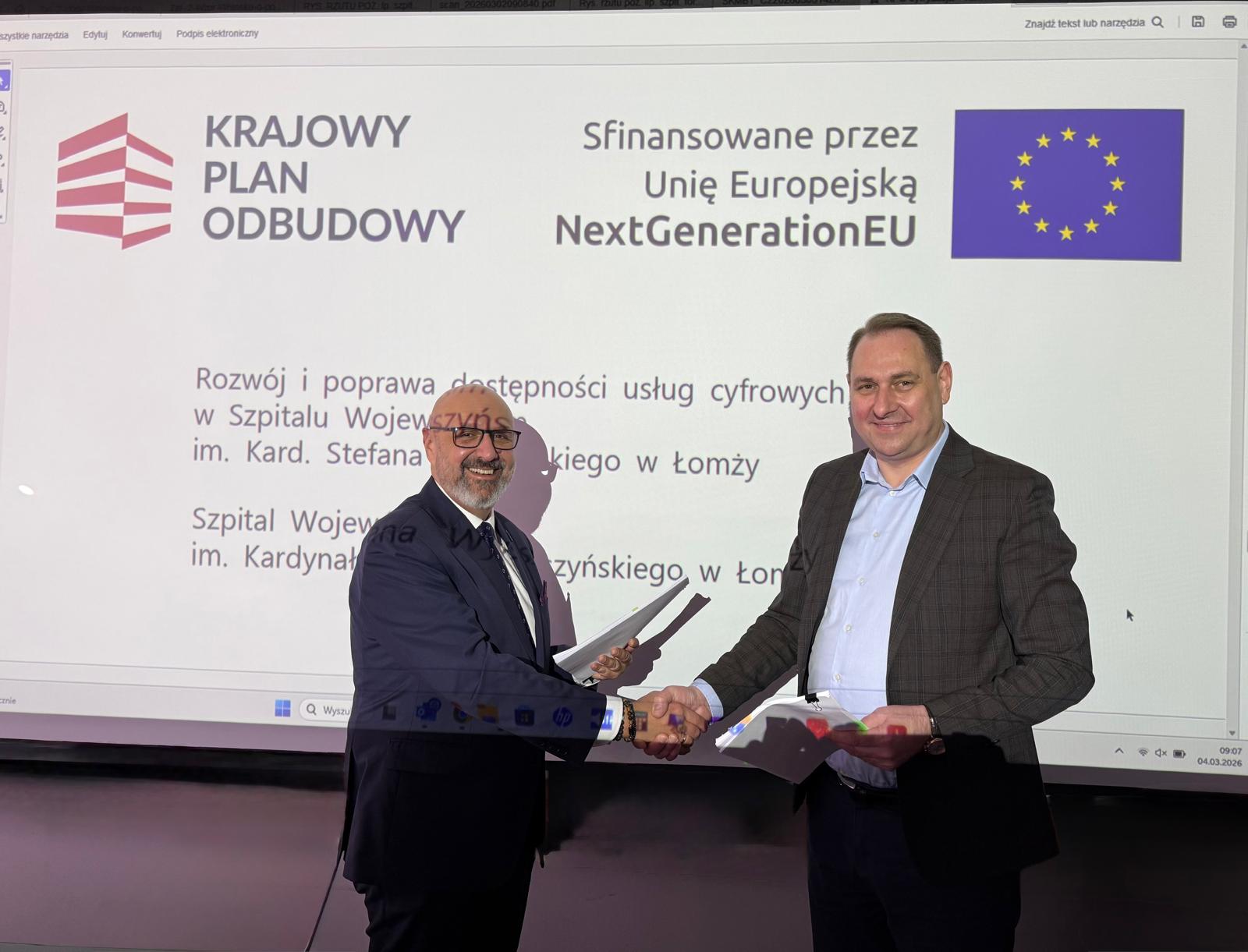 Zdjęcie przedstawiające Podpisanie umowy z Mednow na rozbudowę posiadanego oprogramowania Optimed NXT
